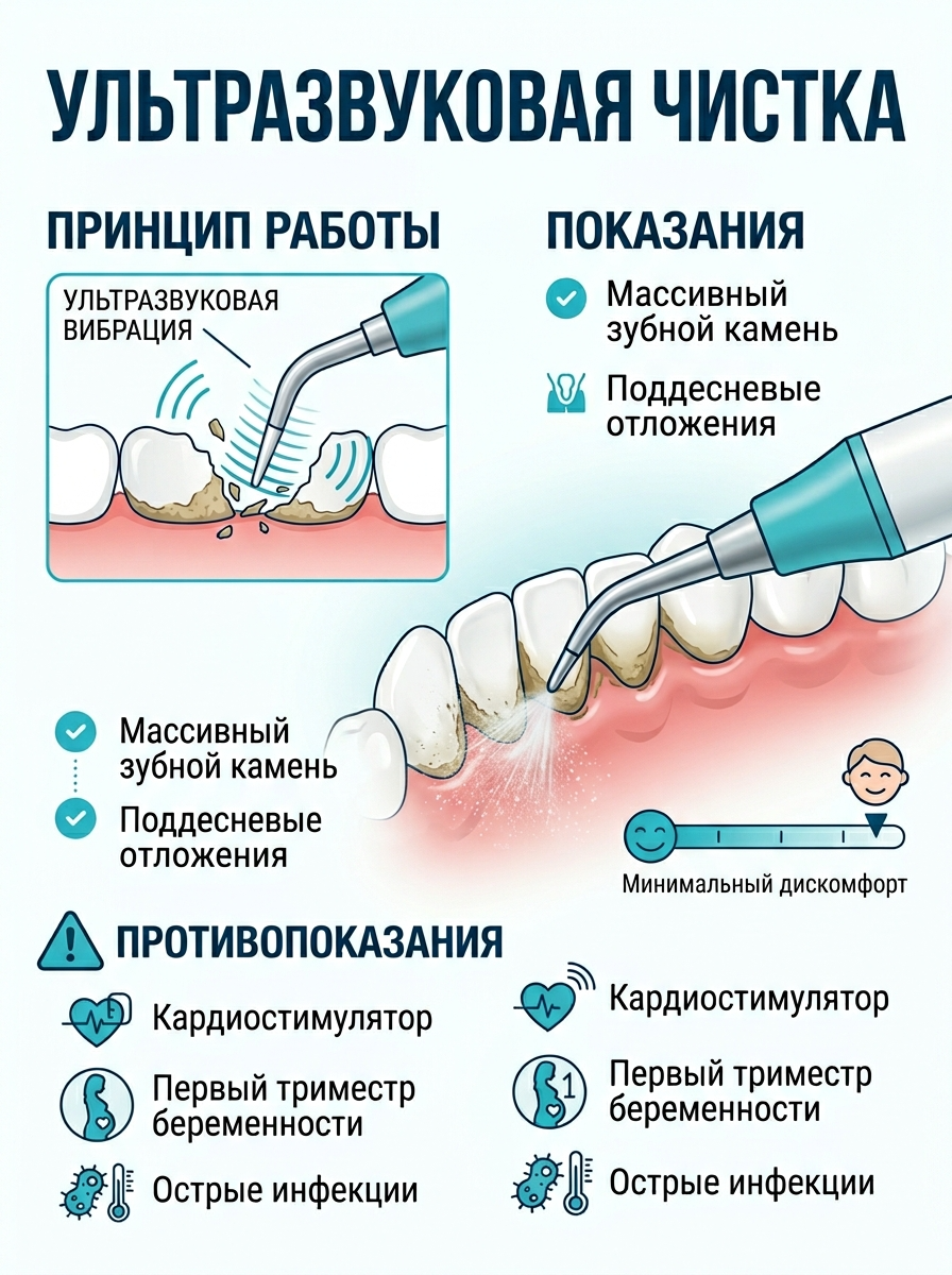 принцип работы и показания ультразвуковой чистки