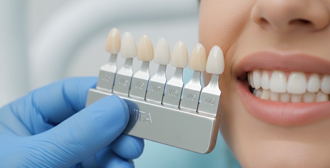 Подбор цвета зубов при профессиональном отбеливании